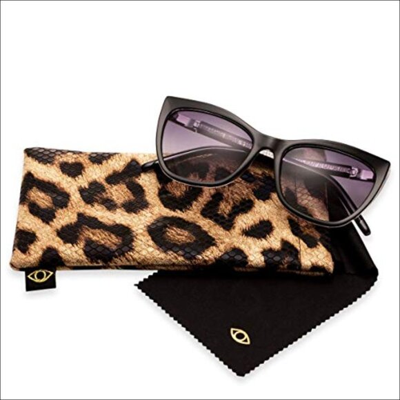 Plastic Cat Eye Sunglasses with UV Protection and Case main image 6